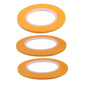

3 Rolls 18m Length Painting Decorating Spray Masking Tape Solvent Resistant for Modelling Airbrushing Arts 2mm & 3mm & 4mm