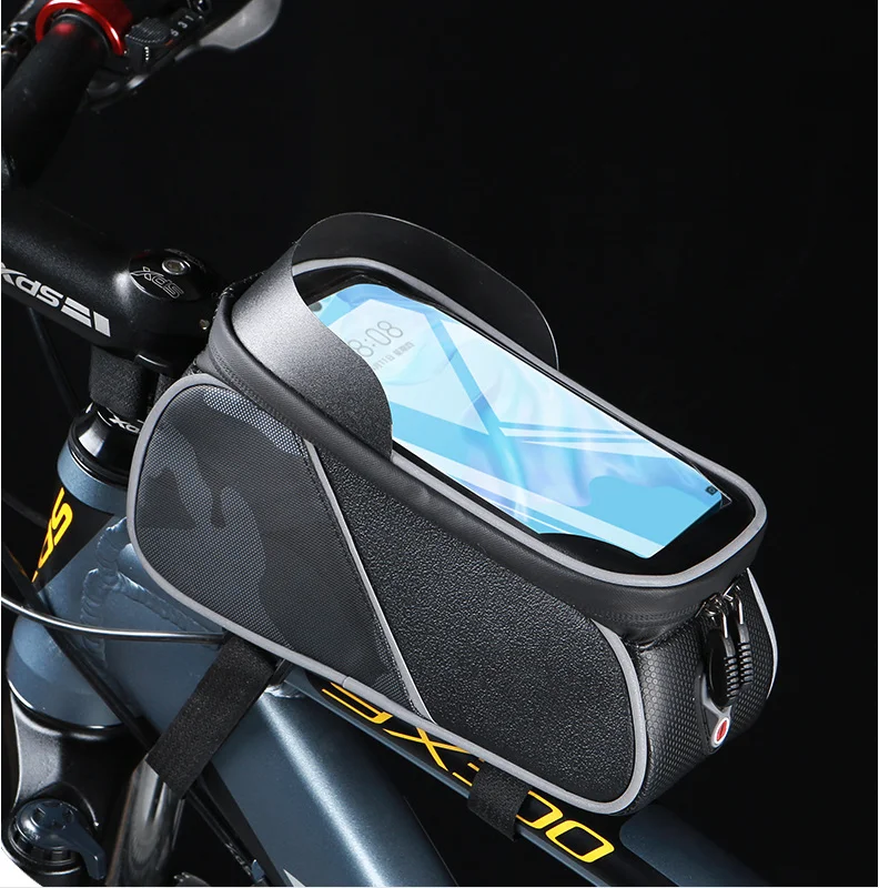 

MAN New Bike Bag Frame Front Top Tube Cycling Bag Waterproof 6.6in Phone Case Touchscreen Bag MTB Pack Bicycle Accessories