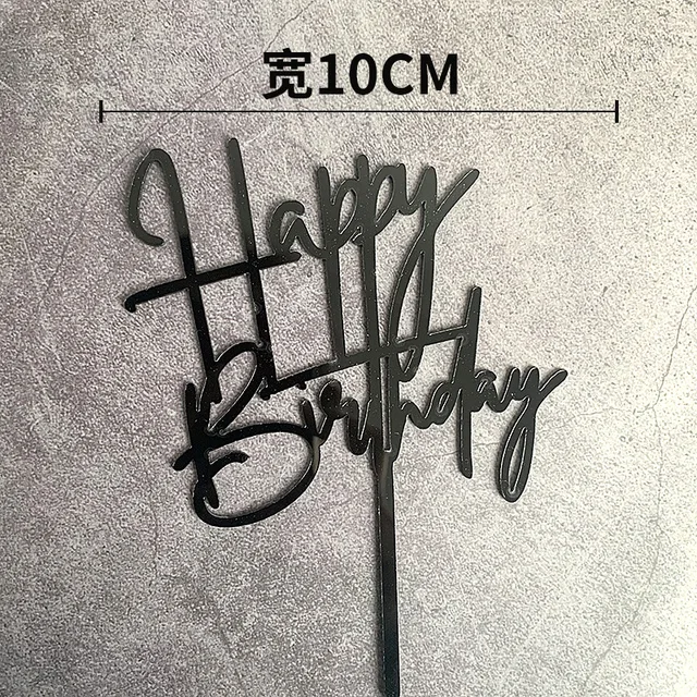 New Arrivals Rose Gold Acrylic Happy Birthday Cake Topper Kids Favors Children Gifts Cake Decoration Decorating Party Supplies BK2