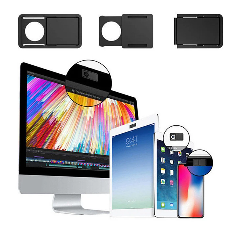 3pcs Mac macbook Tablet shutter Privacy sticker Webcam Cover 0.7mm Thin Slider Plastic 3 in 1 Camera For Laptop iPad PC |