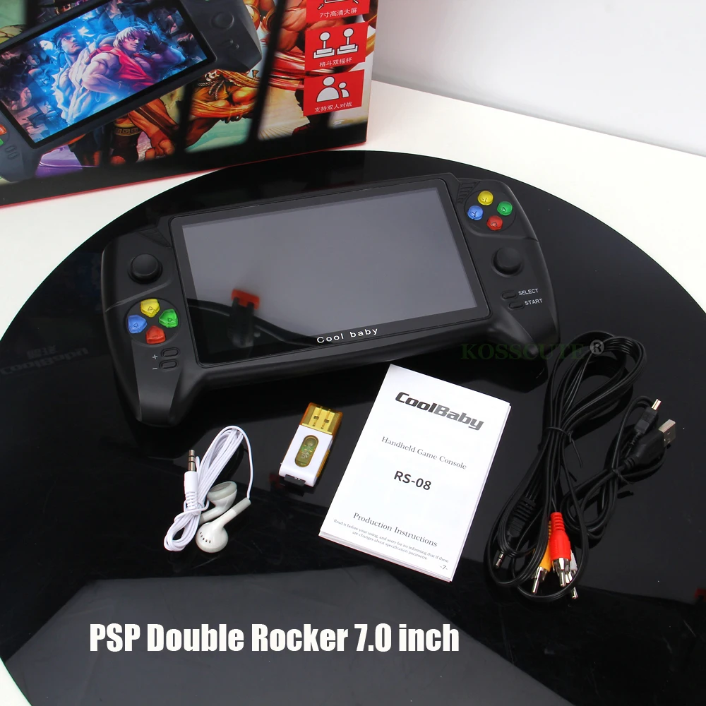 

NEW Coolbaby HD 7 inch Retro handheld game console many emulators 48G 3000 games double Joystick for GBA NES retro game console