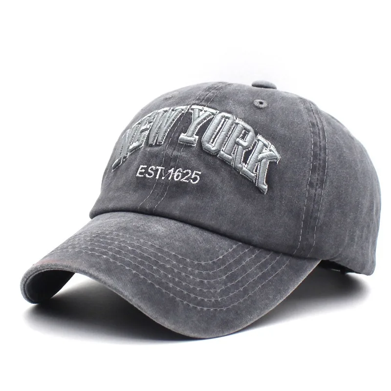 baseball cap letters embroidered curved eaves cap Chaozhou brand sunshade cap for men and women couples duck tongue cap - Цвет: Серый