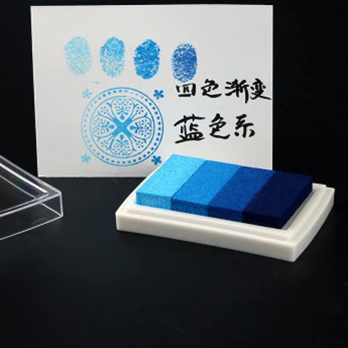 Gradient Blue 20 цветов чернильный коврик ручная работа, сделай сам, ремесло на масляной основе чернильный коврик резиновые штампы Ткань Дерево Бумага Скрапбукинг чернильный коврик палец краска свадьба - Цвет: Gradient Blue