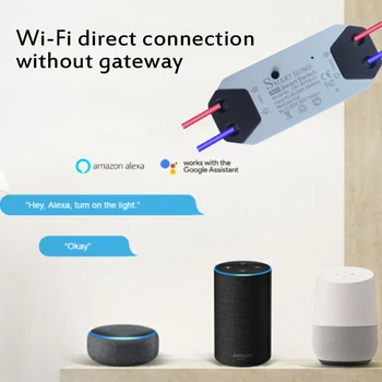 

1/4pc 1000W alexa Amazon voice control smart wifi light switch modify module DIY smart home with ewelink APP control without hub