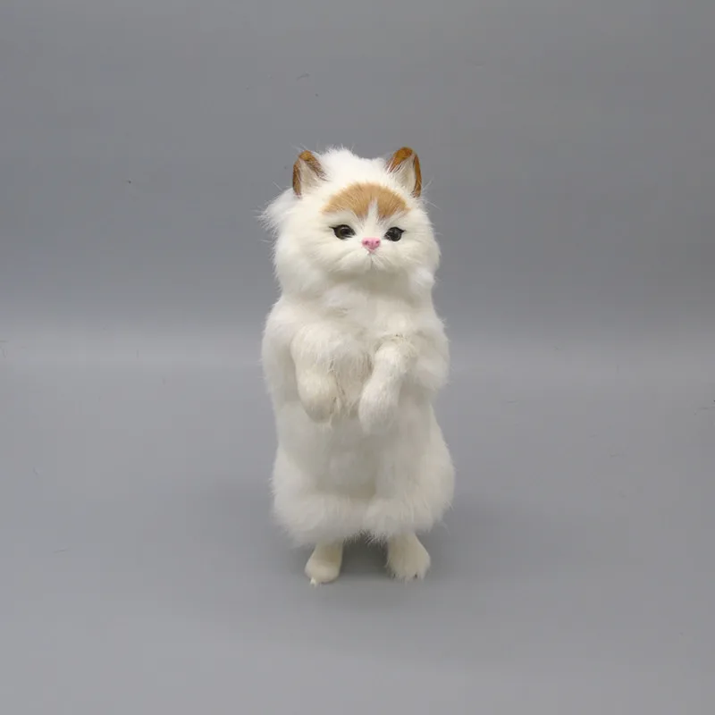 Реалистичная стоящая кошка фигурки животных мех ручной работы Кошка Домашняя
