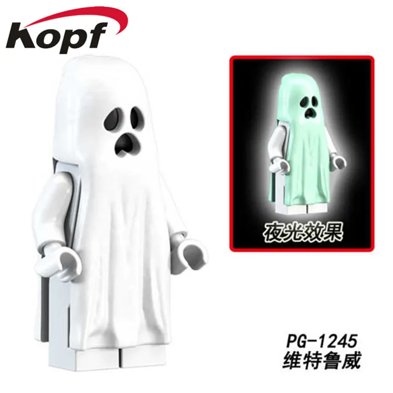 

Super Heroes Single Sale Vitruvius The Horror Theme Movie Halloween Moonlight Glow Ghost Building Blocks Kids Gift Toys PG1245