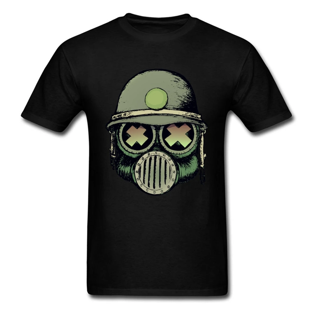 Противогаз война череп Смешные 2018 индивидуальные мужские футболки хлопковые