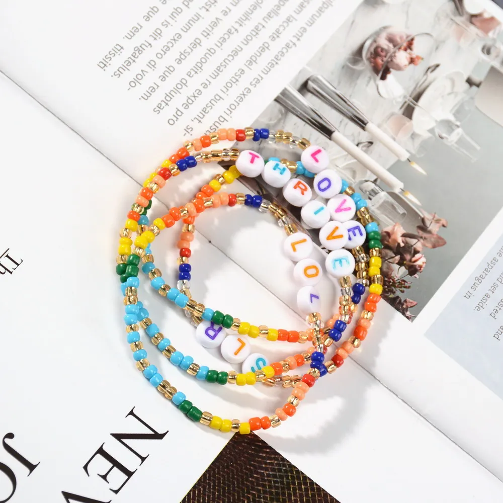 Peace Multicolored Letter Bracelet