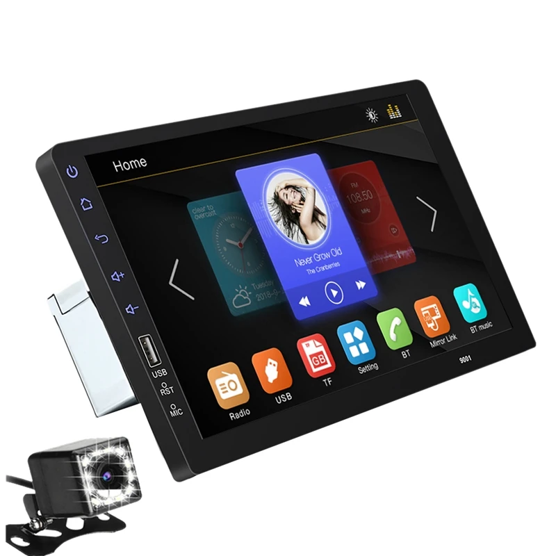9 дюймов пресс Mirrorlink Авто Аудио плеер 2 Din автомагнитола Mp5 Мультимедиа Bluetooth с 12Led