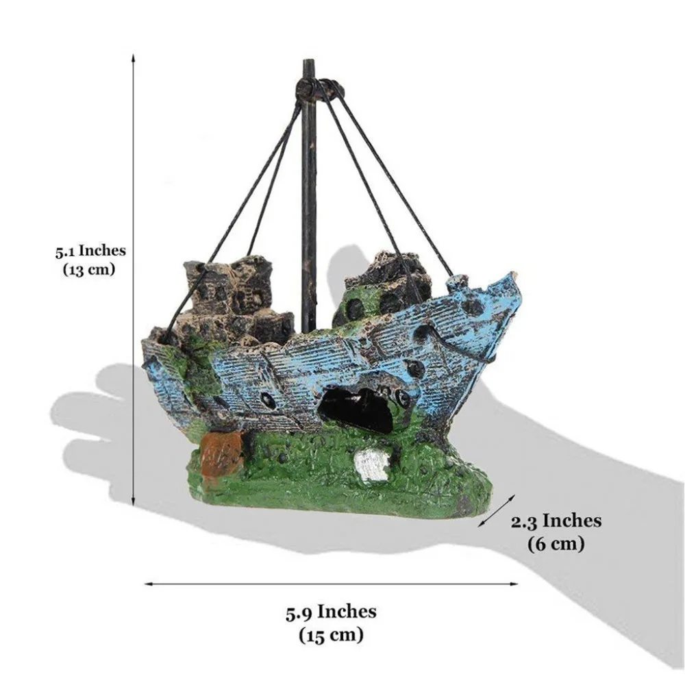 Garden decoration pirate ship aquarium landscaping fish tank landscaping decoration aquarium fish tank landscape pirate 30S5 (5)