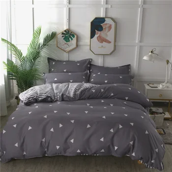 

Egyptian Cotton Simpl Grey Bedding Set Luxury Printed Geometric Sheet, Pillowcase & Duvet Cover Sets 3 Pcs 4 Pcs Bedding Set 8R6