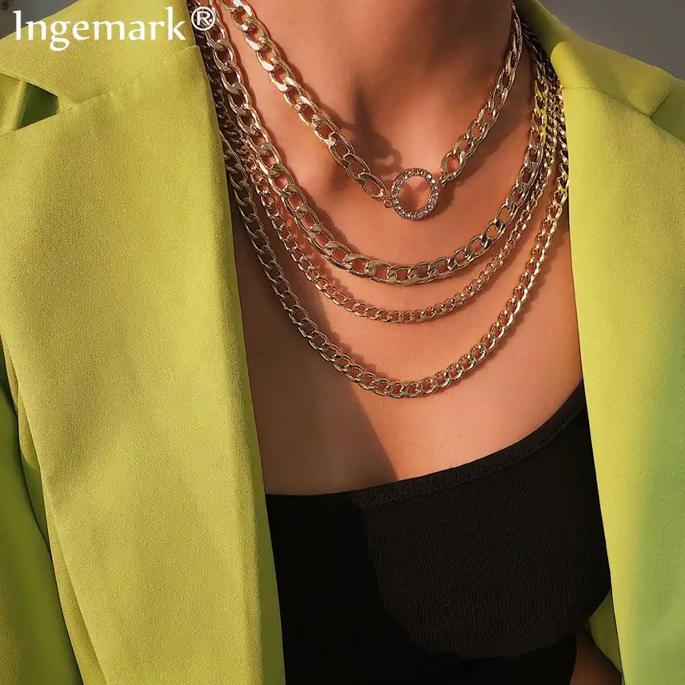 Chunky Layered Chain Necklace Flash 