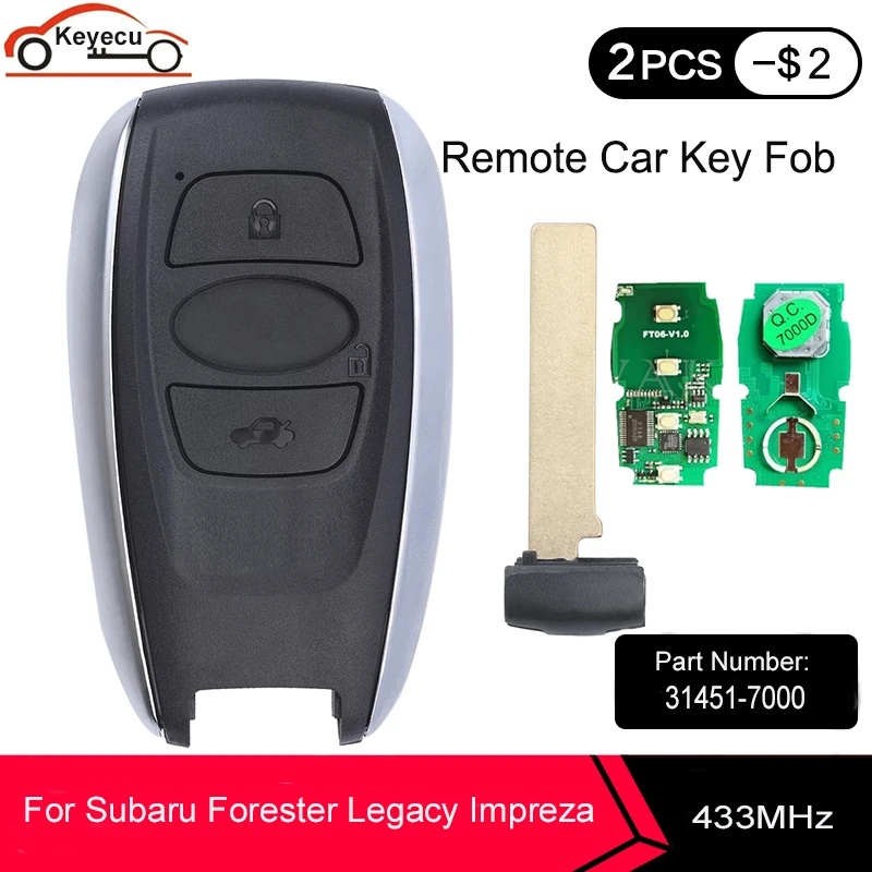 Keyecu Keyless Go Smart Key 433mhz H 8a Rf430 Chip P1 F3 Denso 14ahk For Subaru Forester Legacy Impreza Xv Brz 14 15 16 17 Car Key Aliexpress