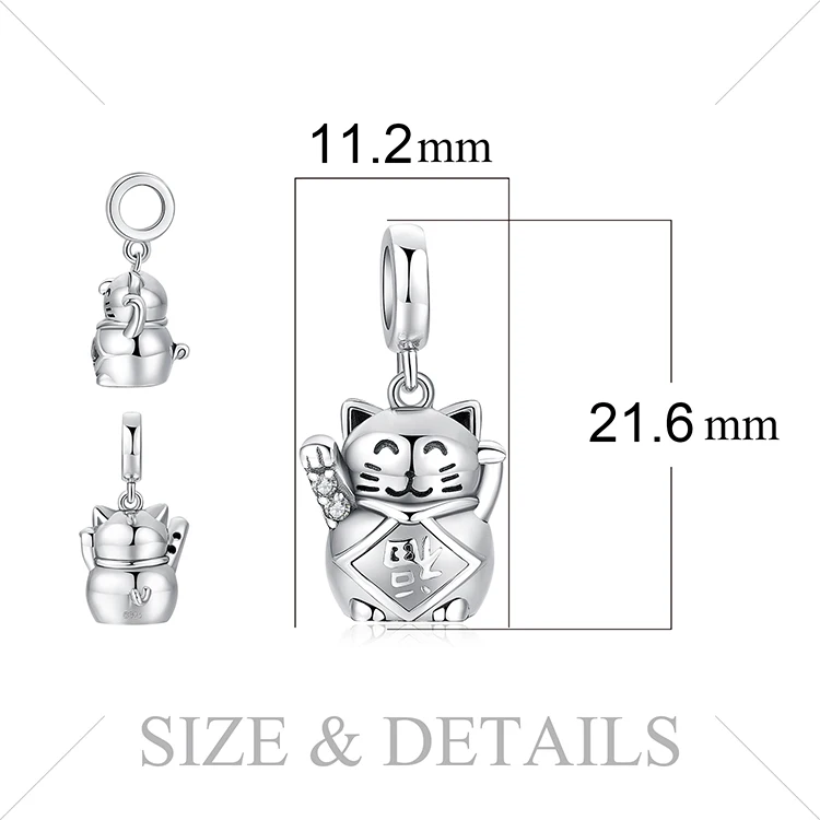 JewelryPalace 925 пробы Серебряная удача любовь Lucky Cat Шарм бусины для мамы и дочки Лидер продаж красивый подарок мода ювелирные изделия