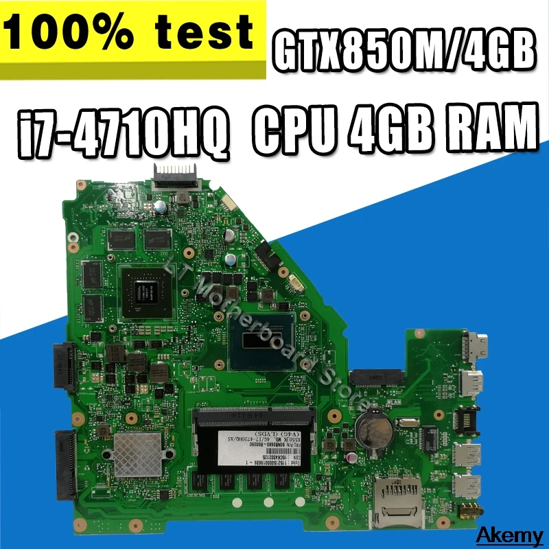 Материнская плата X550JK For Asus Flying Fortress FX50J X550JD X550JF X550JX материнская для ноутбука i7-4710HQ