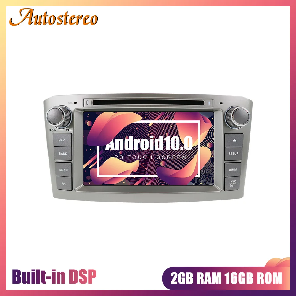 Android 10.0 PX6 4+64GB Car DVD Player For Toyota Avensis 2002-2008 T250 GPS Navigation multimedia radio tape recorder head unit