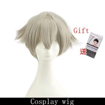 

LANLAN Touken Ranbu Online Hotarumaru Cosplay wig Photographic props Short silver hair High quality high temperature fiber