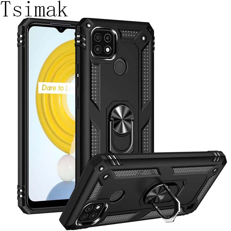 cell phone pouch with strap For Realme C21 C 21 Phone Case for Oppo A15 A15S A16 A53 A53S 2020 A54 A74 A93 A94 F17 F19 Pro Reno 5 Lite 4F 5F 5Z Armor Cover mobile phone case with belt loop