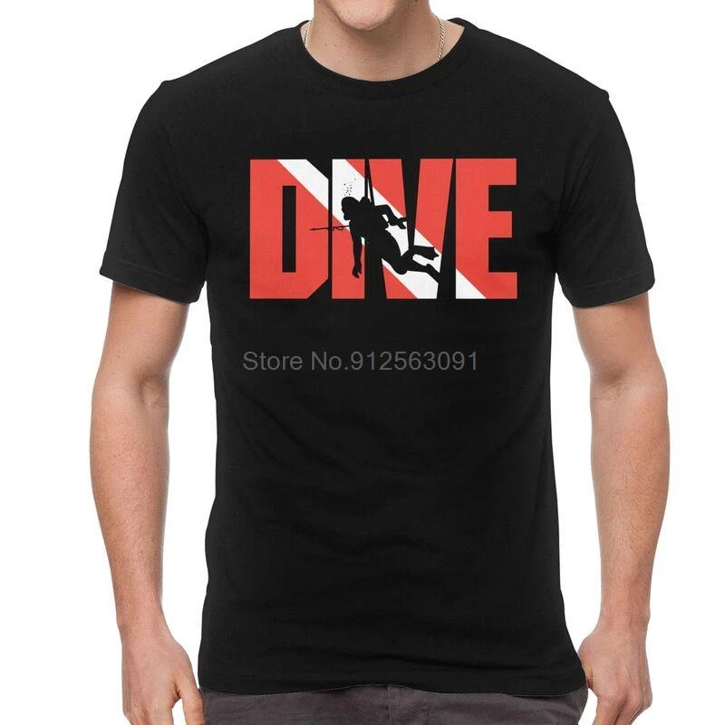 Camisetas de buceo para hombre, ropa de calle de manga corta, camiseta de oceánico, Camiseta de algodón, regalo, impresionante|Camisetas| - AliExpress