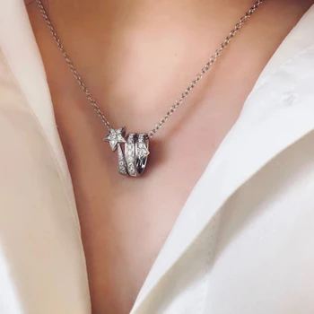 

Timeless Wonder Glam Zirconia Star Chains Choker Necklace Women Jewelry Punk Designer Ins Top Fancy Trendy Boho Rare Set 2445