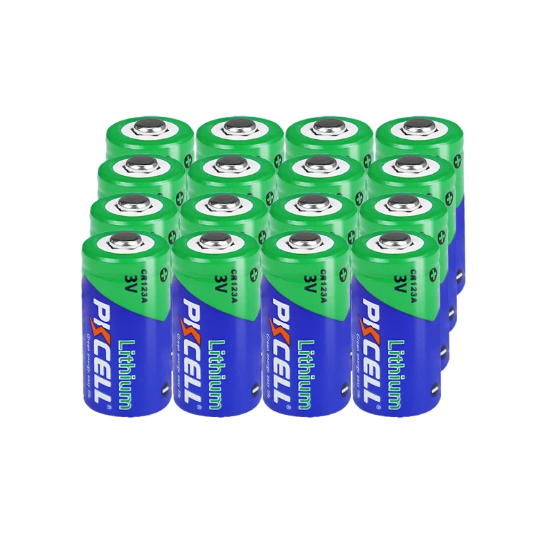 16Pcs PKCEL CR123A CR123 CR 123A CR17345 16340 CR123A 3V Lithium Battery Dry Primary Cell For