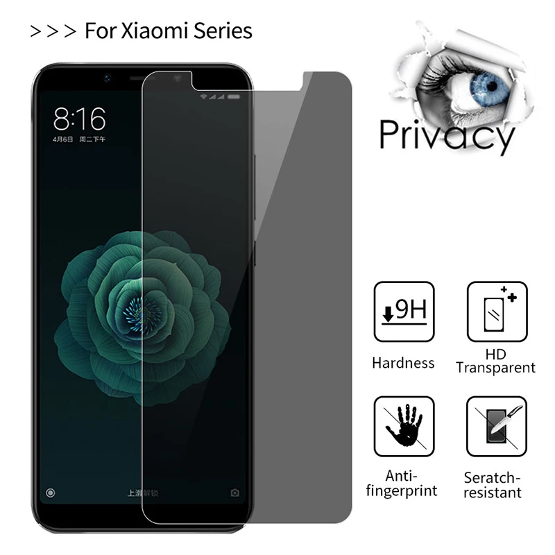 

Magic Privacy 9H Screen Protector For Redmi K20 Pro Phone Glass Tempered Glass For Redmi Note 3 4 4X 5A Prime 5 6 7 Pro