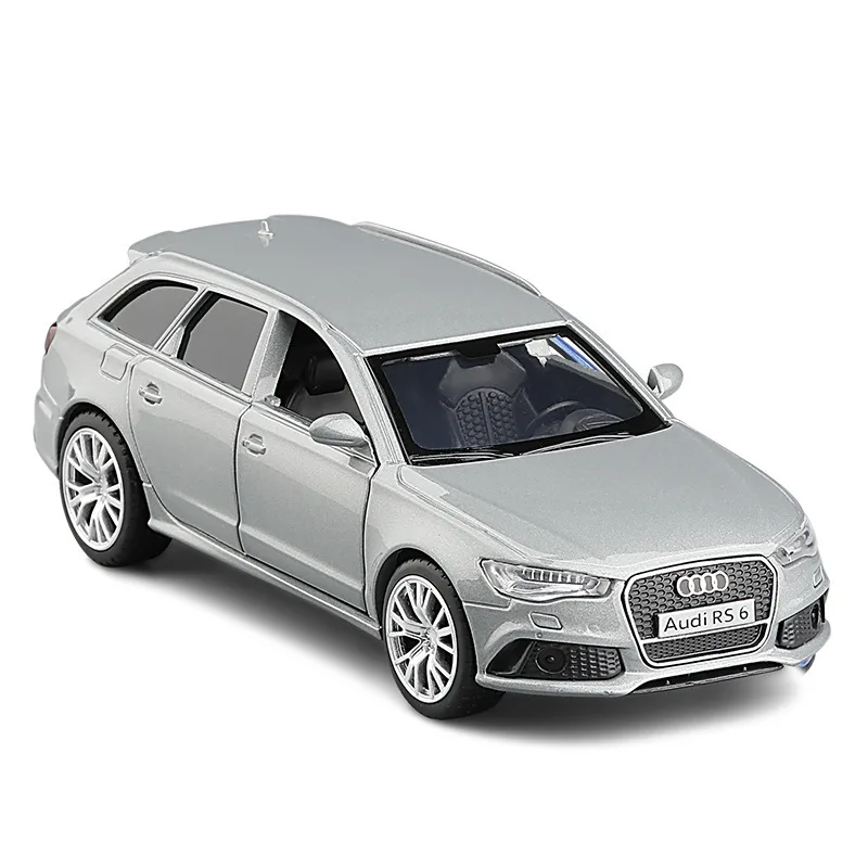 1:32 Audi RS6 Modellauto Metall Auto Spielzeug fur Kinder Jungen mit Licht  Grau