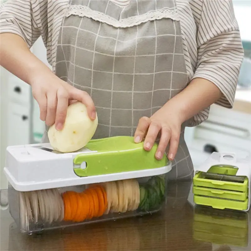 

Multifunction Manual Vegetable Slicer Cutter with 8 Dicing Blades Manual Potato Peeler Carrot Grater Dicer Kitchen Tools