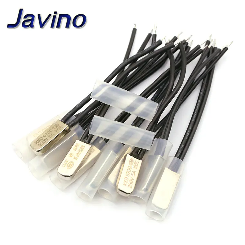 1-20Pcs Javino KSD9700 250V 5A 15~155 Degree Bimetal Disc Temperature Switch Normal Close Closed Thermostat Thermal Protector — view 3