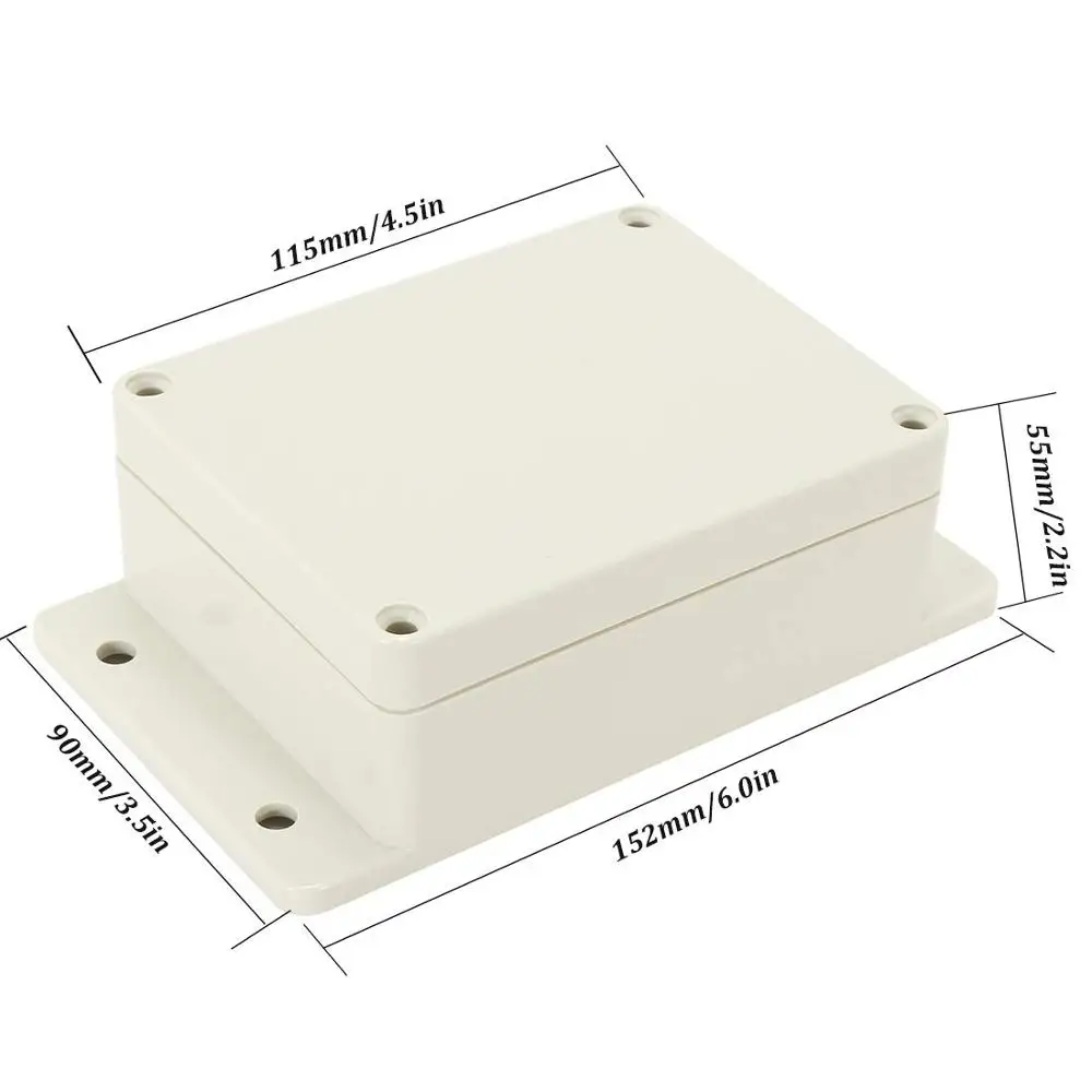 115mm x 90mm x 55mm Водонепроницаемый пылезащитный IP65 ABS пластик распределительная коробка Универсальный электрический проект корпус бледно-серый с фиксированным ухом 200*120 - Цвет: 115mm x 90mm x 55mm