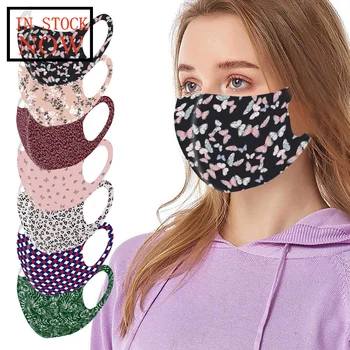 

Adult Unisex Flower Print Face Mask Fabric Protective PM 2.5 Dust Mouth Cover Washable Reusable Mouth Mask Adjustable Mask