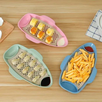 

KitchenAce 1pc Plastic Kitchen Draining Plate For Chinese Dumpling Jiaozi Dish Snacks Cakes Chips Container Gagets Kitchen Tools