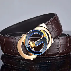 Luxury Brand Belts For Man Cow Genuine Leather Designer G Buckle High Quality Male Waist Strap for Jeans Waistband 3.5CM