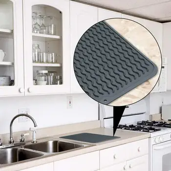 

Table Mats 40*50CM Silicone Drain Pad Multifunction Drying Mat Foldable Heat Resistant Drain Table Mats Table Decoration Tools