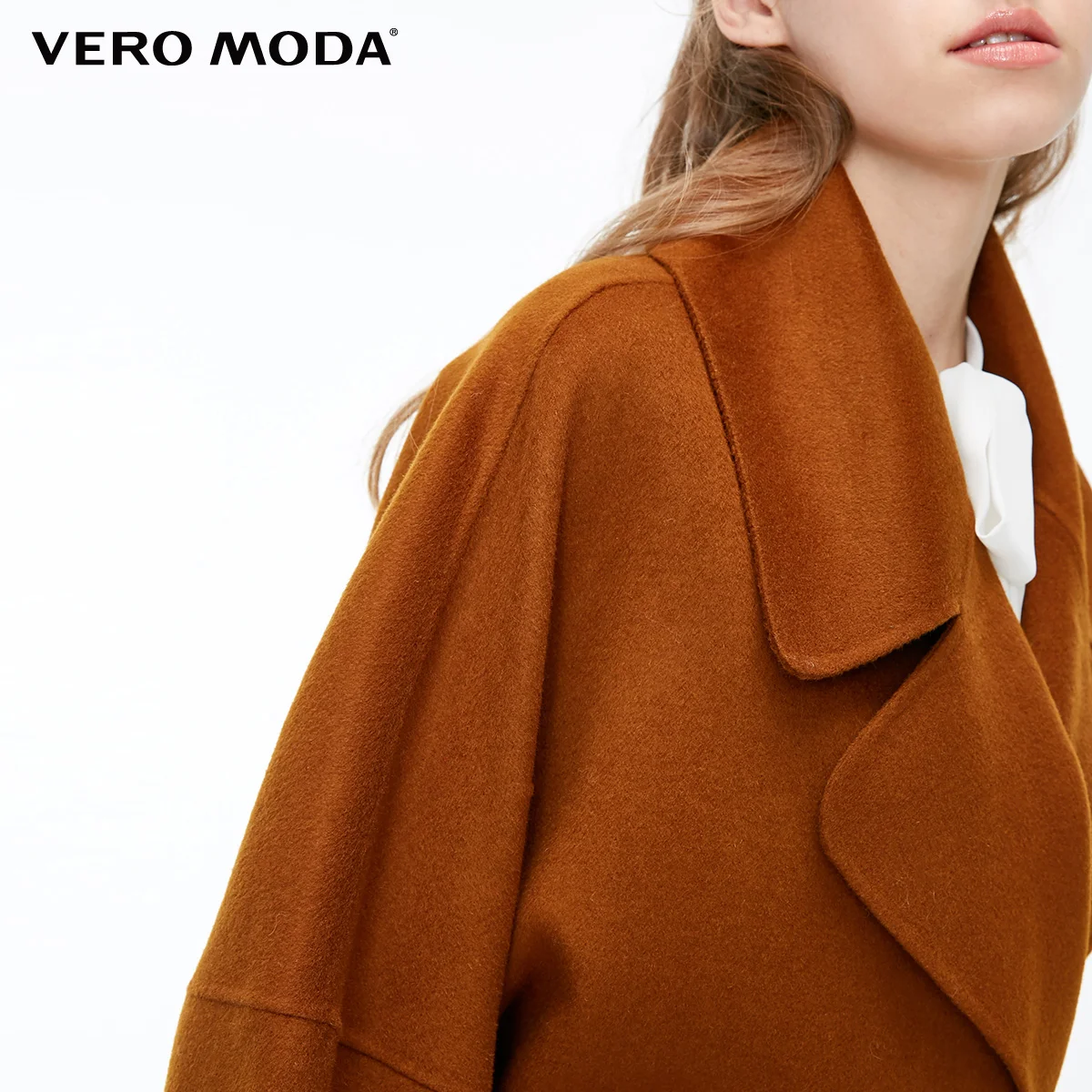 Vero Moda женское Новое двубортное длинное шерстяное пальто силуэта | 318327530