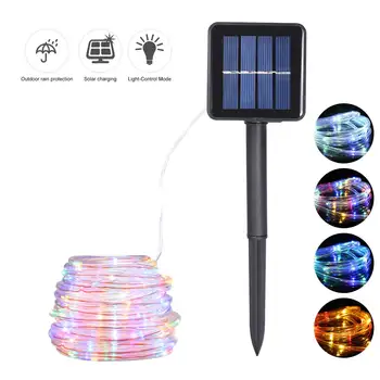 

Solar Tube String Lights 22M 200 Lamp Bead 8 Functions Transparent Pipe Copper Wire Lights Outdoor Waterproof Light String