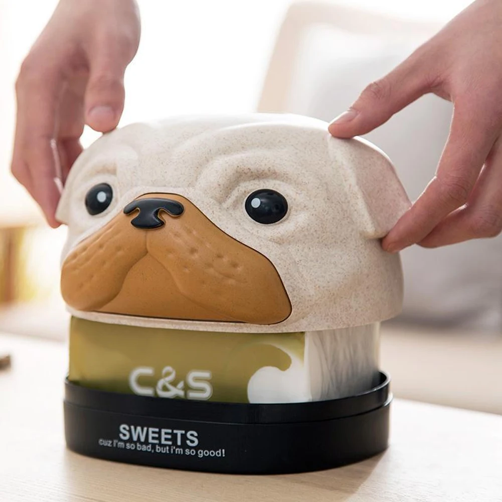 Собака в форме извлечения бумаги Легкая установка коробка ткани дома прочный кухня мультфильм украшения для хранения салфеток практичный