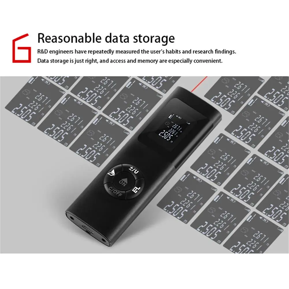 Дальномер 40 м Мини usb зарядка Высокоточный измеритель расстояния инструмент водонепроницаемый домашний архитектурный промышленный карманный дальномер