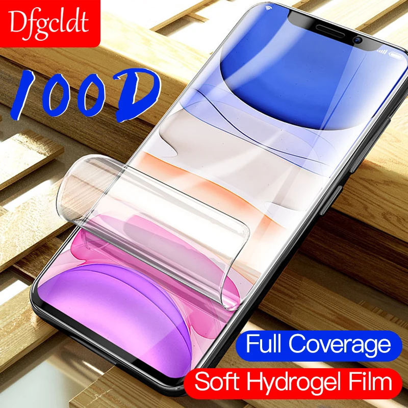 

100D Full Cover Hydrogel Film for iPhone 11 Pro Max X Xs Max XR 7 8 6 6s Plus Full Cover Screen Protector Soft Protective Film