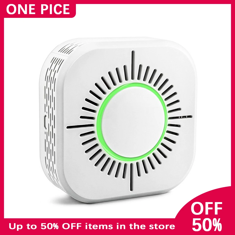 

ONE PICE Smart Smoke Detector Wireless Smoke Fire Alarm Sensor Security Protection Alarm for Home Automation Battery Operated Y1