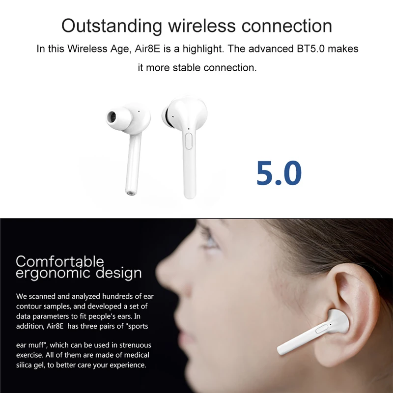 Bluetooth 5,0 HD TWS, беспроводные наушники для разделения капсул, стерео Портативная Двусторонняя гарнитура для звонков с зарядным устройством, внешний аккумулятор