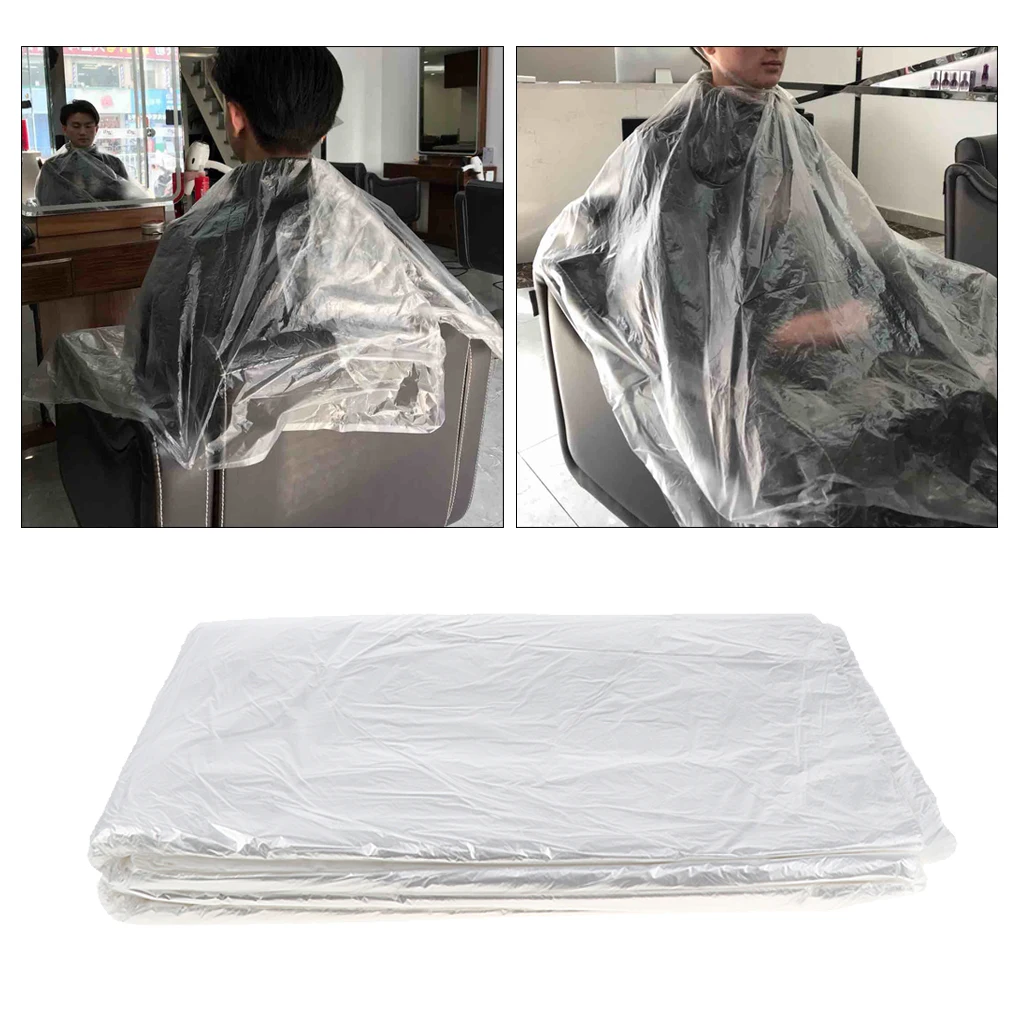50pcs Disposable Hair Cutting Cape Gown Barber Shop Capes Waterproof Apron Hairdressing Perm Dye Hair Cape Barber 120X160cm