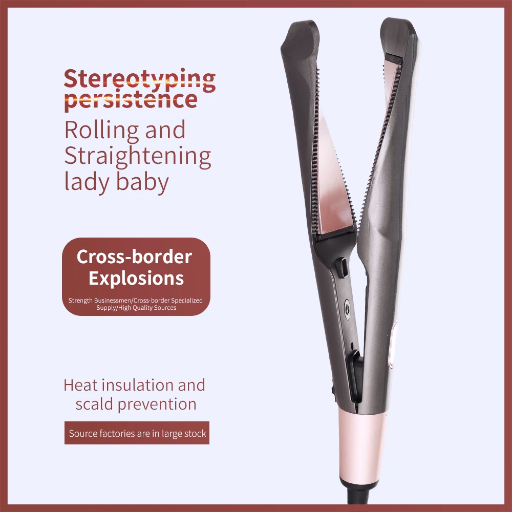 

Professional Electric Straightening Iron&Curling Iron Hair Curler 2 in 1 Hair Straightener Flat Irons Ceramic Styling Tools