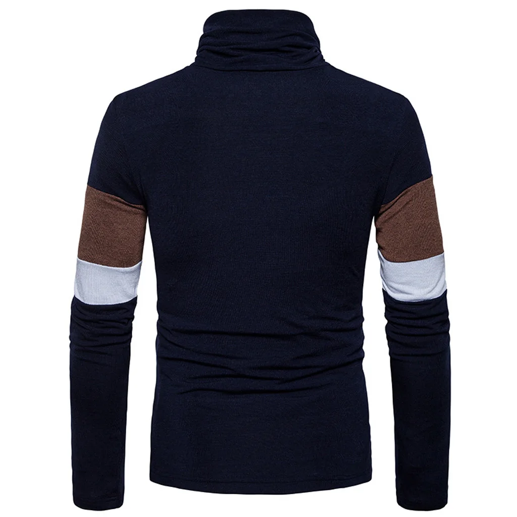 Повседневная Лоскутная футболка мужская хлопок Slim Fit вырез лодочкой с длинным рукавом Топы Рубашки