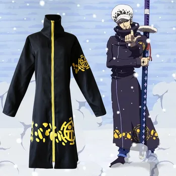 

Anime ONE PIECE Cosplay Costume Trafalgar Law Red Heart Pirate Group Captain Loose Coat Cloak Adult Trousers Hat