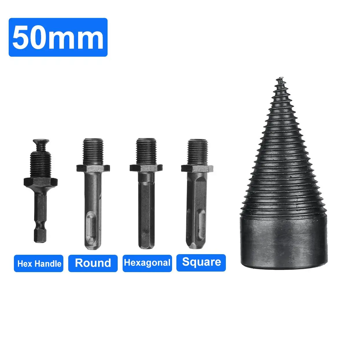 5pcs Firewood Splitter Machine Drill Bit Kit Round/hexagonal Shank Wood