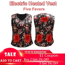 5 теплый жилет с электрическим подогревом интеллектуальная нагревательная куртка Женский жилет с подогревом женский жилет для альпинизма Usb с подогревом верхняя одежда