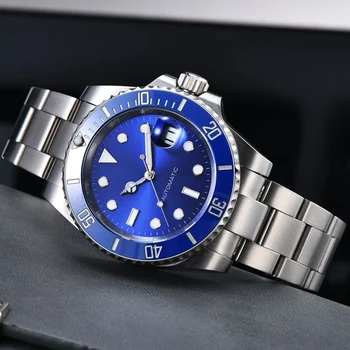 

40mm Automatic Watch Men Stainless Steel Sapphire 200m Diver Swimming Mechanical Men Watch RX101