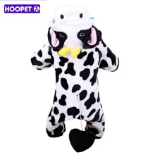 Hoopet супер теплая Коралловая бархатная собака пальто Косплей молоко корова Собака Куртка Мода Собака Толстовка собака Верхняя Одежда Щенок Костюм