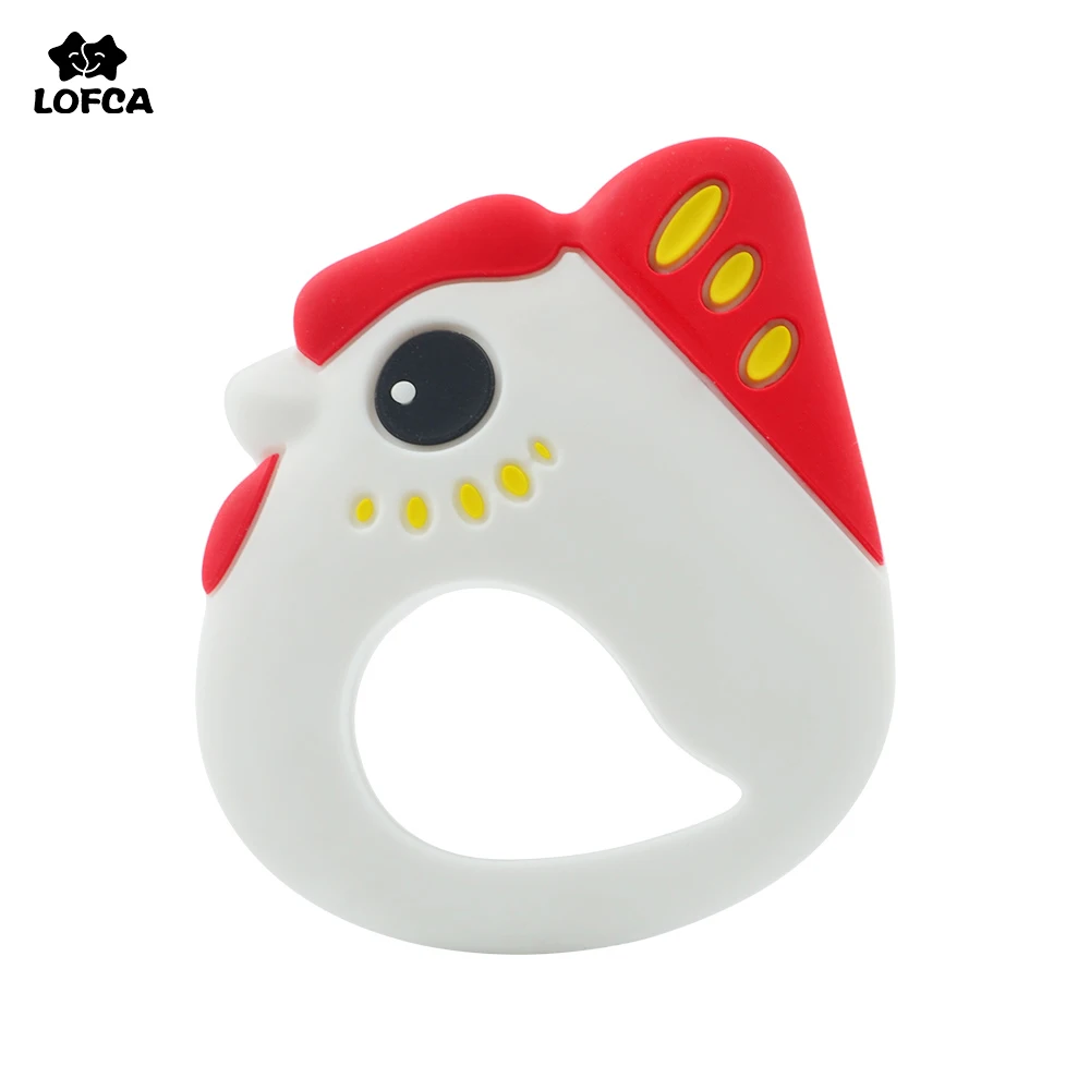

1PC Chook Silicone Teether Toys Necklace Accessories Infant Chew Toys Chook Silicone Beads Soft teether DIY Baby Teething